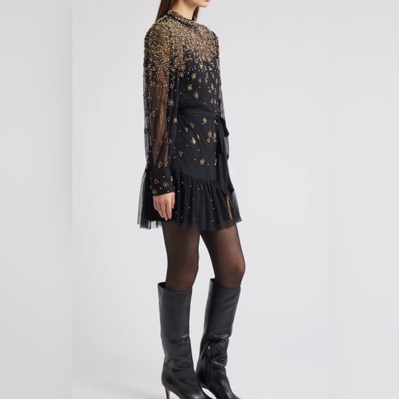 Farm Rio Embroidered Tulle Overlay Mini Dress, Size M - Picture 3 of 11